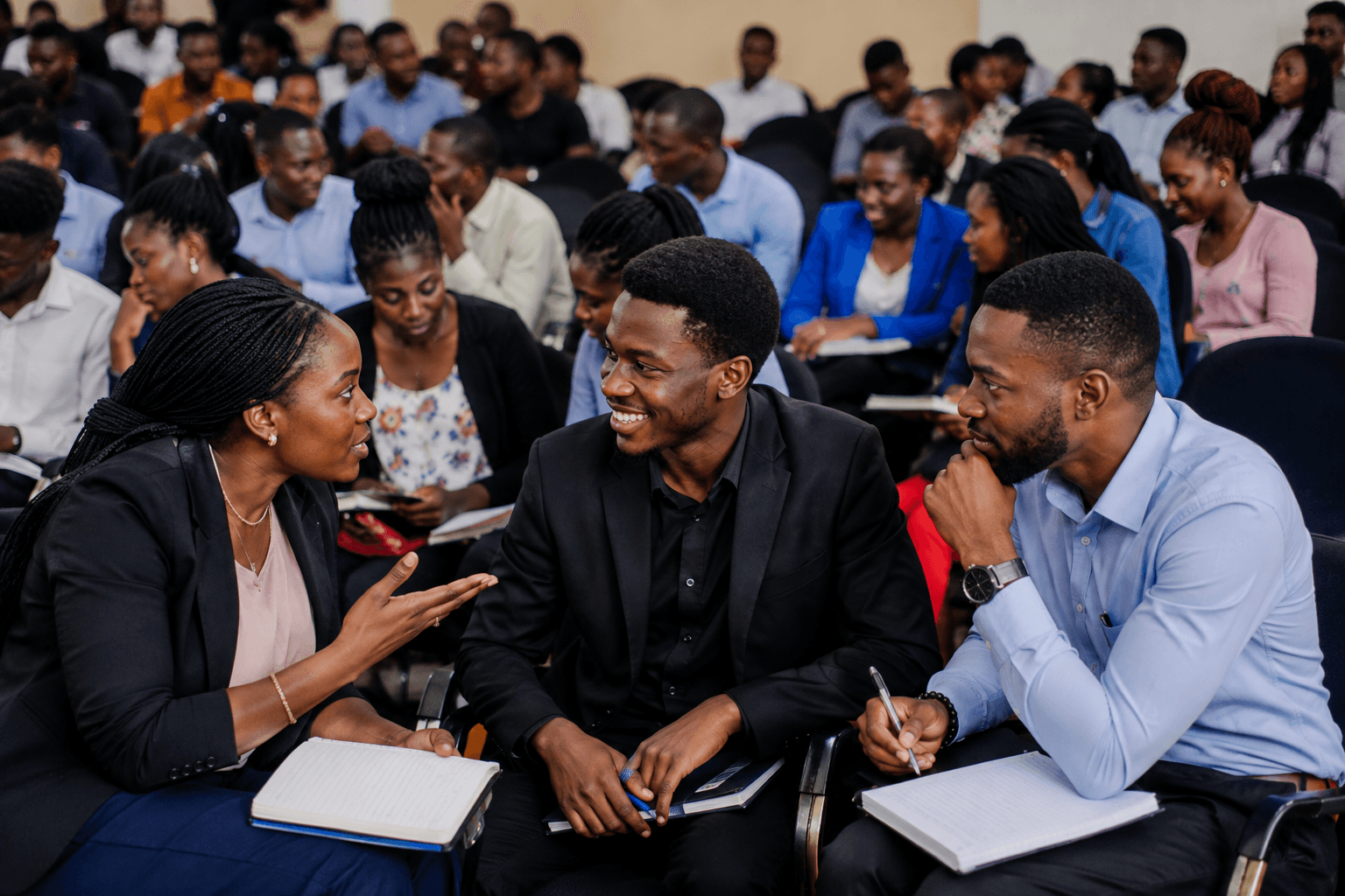 University students collaborating during a learning session