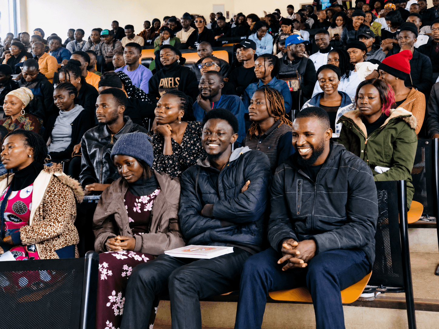 Students participating in a career development session